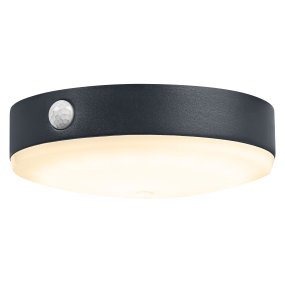 Tossa Sensor Svart solcellelampe Fra Ledvance - Laget av rustfritt stål og med IP44-klassifisering, er den både værbestandig og robust.