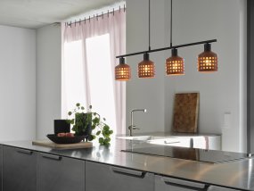 Clay Windows 90cm Brun Taklampe Fra Ledvance - Clay Windows har en rustik design med sina sk&auml;rmar gjord av lera i en r&ouml;dbrun f&auml;rg.