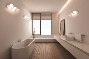 LED spot 35cm Hvit baderomslampe Fra Ledvance - De tre vinkelbara sk&auml;rmarna med diffusor ger ett starkt men bl&auml;ndfritt ljus som du kan rikta efter &ouml;nskem&aring;l.