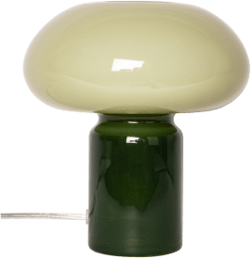 Glas 23cm Grønn bordlampe Fra Eja - En dekorativ bordlampe med myke former og et stilig design laget utelukkende av glass.