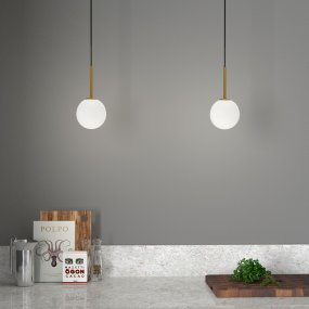 Ballon Ø14 Messing/gull Taklampe Fra Herstal - Placera Ballon pendel i ditt vardagsrum som ett kluster eller k&ouml;k f&ouml;r att ge ditt hem en trendig, ungdomlig atmosf&auml;r och en str&aring;lande personlighet eller varf&ouml;r inte &ouml;ver nattduksbordet!