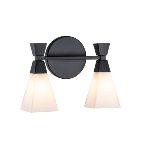 Bowtie 34cm Svart baderomslampe Fra Elstead Lighting - Den mattsvarte Bowtie-vegglampen er et moderne speillys med IP44-klassifisering, noe som gjør den egnet for bad, men også for annet interiør som vaskerom eller gjestetoalett.