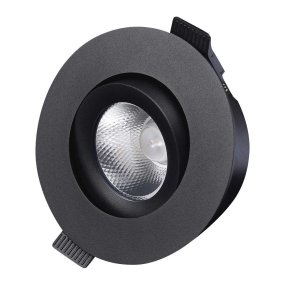 D-007 Downlight 2700K Svart Fra Designlight - For de som &oslash;nsker en downlight som skiller seg ut, finnes det en armaturfront/dekorring som kan bestilles som tilbeh&oslash;r i fargene gull, krom, bronse, antikk messing og b&oslash;rstet sateng.