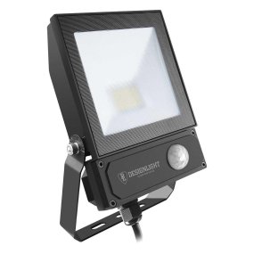 Elly lyskaster 30W sensor Svart Fra Designlight - Elly 30W er en kompakt og p&aring;litelig LED-flomlys utstyrt med PIR-sensor og fjernkontroll for enkel programmering.
