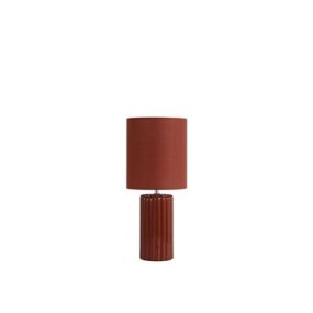 Groove 50cm Oransje bordlampe Fra Searchlight - Lampefoten har en mykt avrundet form i en dyp oransje skjerm som skaper en harmonisk og sofistikert følelse i rommet.