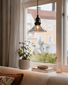 Mäster Ø20 Svart/Røkt vinduslampe Fra Lampan - M&auml;ster vinduslampe er en stilig og moderne lampe som passer perfekt inn i b&aring;de klassiske og moderne hjem.