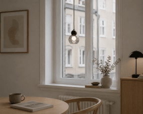 Barba Ø15 Røyk/svart vinduslampe Fra Lampan - Barba er en stilig vinduslampe med et moderne og minimalistisk design.