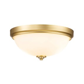 Malibu Ø34 Børstet messing baderomslampe Fra Elstead Lighting - Malibu plafond i børstet messing er en elegant og allsidig taklampe som passer både klassisk og moderne interiør.
