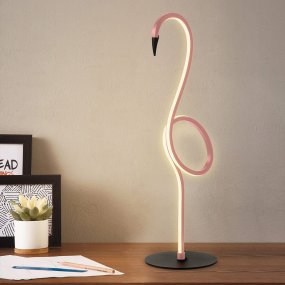 Flamingo 50cm Rosa bordlampe Fra Elstead Lighting - Flamingo &auml;r en konstn&auml;rlig och elegant bordslampa som kombinerar modern design med skulptural estetik.