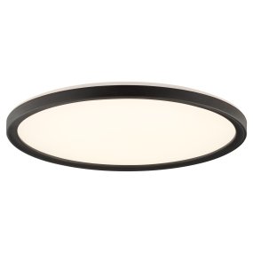 Avola Ø42 Svart plafond Fra Brilliant - Avola er en stilig taklampe med et hvitt lyspanel og svart ramme som gir et moderne og minimalistisk utseende.