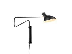 Metropole Deluxe 20cm Svart vegglampe Fra Halo Design - Den lange, bevegelige armen gir fleksibilitet og en unik design som kombinerer estetikk og praktisk.