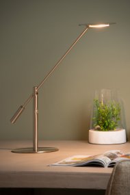 Anselmo 50cm Krom skrivebordslampe Fra Lucide - Skjermen og armen kan roteres for &aring; rette lyset etter behov, og h&oslash;yden er ogs&aring; justerbar mellom 24&ndash;50 cm, noe som gj&oslash;r den fleksibel i alle arbeidsmilj&oslash;er.