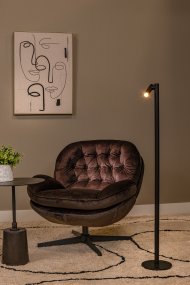 Antrim 1 Svart gulvlampe Fra Lucide - Krull deg sammen med en god bok og tenn Antrim-lampen din.