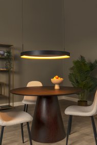 Radiant Ø80 Svart Fra Lucide - Den sirkulære skjermen har en elegant innside i en metallisk champagnefarge som skaper en eksklusiv kontrast og forsterker det varme lysuttrykket.