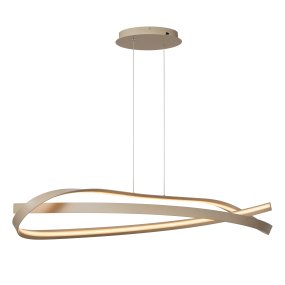 Menuet 110cm Beige Fra Lucide - Menut er en elegant taklampe i beige metall med en myk, organisk form som gir et moderne og luftig uttrykk.