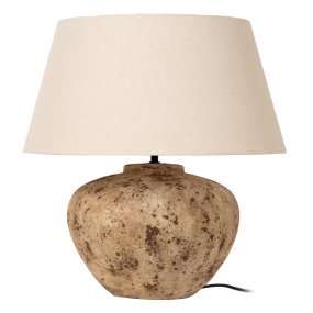 Davina 58cm Brun Fra Lucide - Sammen med den ovale tekstilskjermen i en myk hvit tone skapes et behagelig og koselig lys.