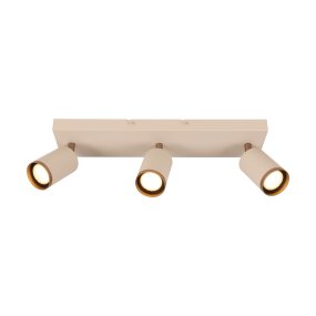 Regina 3 Taupe Fra Lucide - Regina takspotlight er en stilig og moderne belysningsl&oslash;sning i metall med en elegant taupe-finish og detaljer i brunt metall.