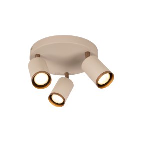 Regina 3 Taupe Fra Lucide - Regina takspotlight er en stilig og moderne belysningsl&oslash;sning i metall med en elegant taupe-finish og detaljer i brunt metall.