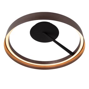 Leonard Ø55 Brun Fra Lucide - Leonard er en moderne taklampe som kombinerer en metallisk brun finish med stilige, svarte detaljer.