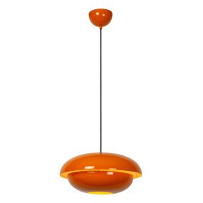 Younes Ø40 Oransje Taklampe Fra Lucide - Denne oransje metallpendellampen er et uttrykksfullt designelement som gir rommet en varm og retro karakter.