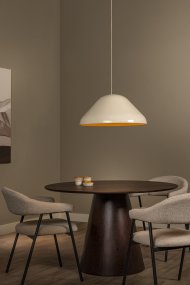 Andres Ø56 Kremhvit Fra Lucide - Andres er en stilig pendellampe i metall med en blank overflate i elegant kremfarge.