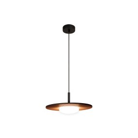 Carmino Ø38 Terrakotta Taklampe Fra Lucide - Den riflede undersiden av skjermen skaper en dekorativ struktur og passer fint sammen med lampens svarte metalldetaljer.