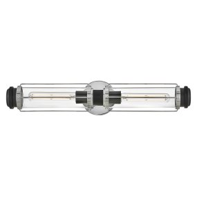 Masthead 60cm Krom baderomslampe Fra Elstead Lighting - Laget av stål og glass har den en sofistikert polert kromfinish kombinert med sorte detaljer som gir et luksuriøst og tidløst uttrykk.
