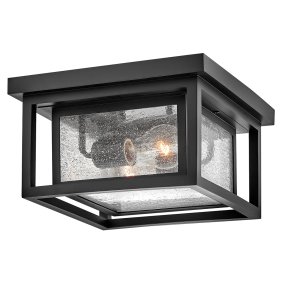 Republic 28cm Svart Fra Elstead Lighting - Republic monteres n&aelig;r taket og er egnet for eksempel ved en inngang eller p&aring; en veranda.