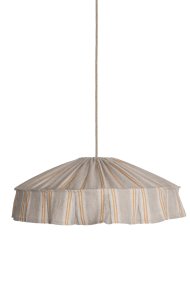 Vinga Skjerm Ekskl. Oppheng Ø58 Natur/gul Taklampe Fra Alde & Lind - Vinga er en dekorativ taklampeskjerm laget av 100 % lin med et vakkert stripete m&oslash;nster i honninggule og naturlige toner.
