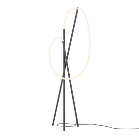 Crochet Svart Fra Maytoni - Crochet er en skulpturell gulvlampe i metall med en elegant svart finish.