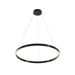 Rim Ø80 Svart Taklampe Fra Maytoni - Den integrerte LED-stripen sprer lyset b&aring;de nedover og rundt, noe som gj&oslash;r den perfekt for plassering over spisebordet eller som et elegant lyspunkt i stuen.