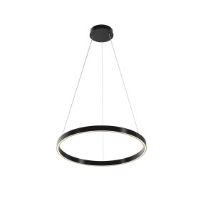 Rim Ø60 Svart Taklampe Fra Maytoni - Den integrerte LED-listen sprer lyset b&aring;de nedover og rundt, noe som gj&oslash;r den perfekt for plassering over spisebordet eller som et elegant lyspunkt i stuen.