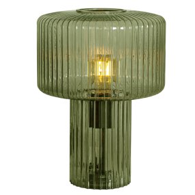 Kiera 35cm Grønn bordlampe Fra Cottex - N&aring;r lampen er sl&aring;tt p&aring;, skapes en varm og koselig atmosf&aelig;re i rommet.