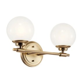 Benno 37cm Messing baderomslampe Fra Elstead Lighting - Benno vegglampe gir rommet et moderne og elegant preg.