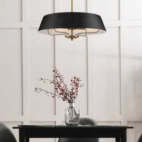 Luella Ø56 Svart Taklampe Fra Elstead Lighting - Med den medfølgende stangen kan Luella enkelt gjøres om fra en taklampe til en pendel.