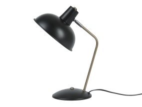 Hood 38cm Svart skrivebordslampe Fra Leitmotiv - Den bevegelige skjermen med hvitt innside gir en jevn og behagelig lysfordeling, perfekt for lesing eller arbeid.