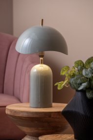 Querido 40cm Blå bordlampe Fra Leitmotiv - Laget av metall med en blank, matt blå finish og detaljer i gullfinish, vil den være et stilig tilskudd til hjemmet ditt.