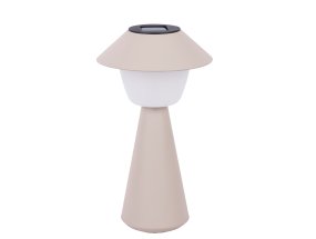 Marioneta 32cm Grå solcellelampe Fra Leitmotiv - Den er laget av plast i en varm grå skjerm med en hvit kuppel som sprer et mykt og behagelig lys.