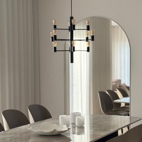 Manola 12 Ø60 Svart Taklampe Fra Herstal - Manola er en tidløs lysekrone med tolv armer som skaper et imponerende uttrykk i rommet.