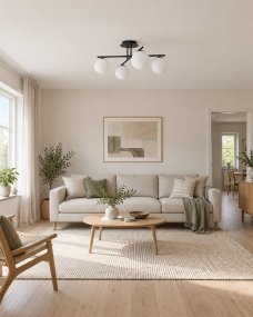 Globi 4 Ø65 Svart og hvitt plafond Fra Nordic Lighting - Globi 4 er en moderne taklampe som gir et stilig uttrykk og et mykt, behagelig lys.