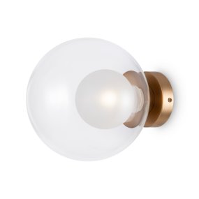 Basic form Ø20 Gull vegglampe Fra Maytoni - Med en rund, klar glasskuppel og en gylden sokkel gir lampen et mykt og varmt lys som skaper en innbydende atmosfære.