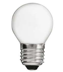 E27 4,5W 2700K 3-trinns dimbar Hvit Fra Unison - Globe opal E27 lyskilde med effekt p&aring;; 4,5W og et varmt lys p&aring; 2700K gir myk og jevn belysning.