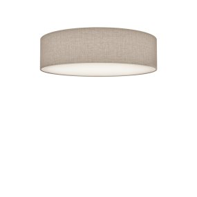 Soft Ø44 Beige lin plafond Fra Belid - Skjermen i lin i en naturlig beige farge er kombinert med en hvit sokkelplate som gir et jevnt og blendfritt lys.