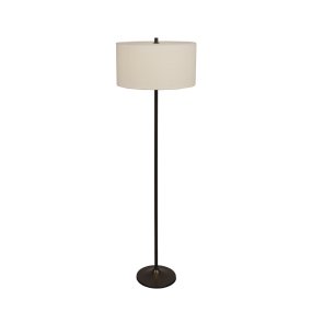 Soft Hvit/bronse Fra Belid - Soft gulvlampe er en stilig og harmonisk lampe med en skjerm i hvitt, europeisk dyrket lin og en nettingstang av metall i metallisk bronsefarge.