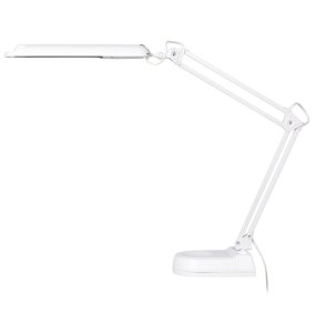 Swingo 110cm Hvit skrivebordslampe Fra Armaturhantverk - Den kraftige armen og den brede lyskilden gir et jevnt lys over hele arbeidsflaten, noe som gjør den ideell for kontorer, studier eller hobbyarbeid.