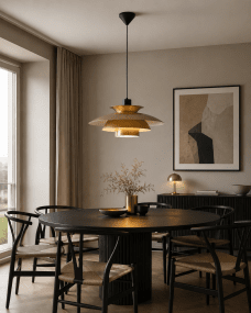 Stealth 2 Ø50 Gull Taklampe Fra Nordic Lighting - Laget av metall med en gyllen finish, har den et elegant og harmonisk uttrykk.