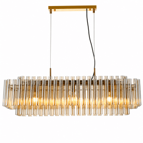 Lancaster 105cm Messing/rav krystall Fra Lampan - Lancaster er en eksklusiv taklampe som kombinerer moderne eleganse med klassiske detaljer.