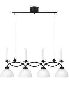 Florens 90cm Svart Taklampe Fra Cottex - Taklampen Floren i metall og hvitt glass kombinerer eleganse og funksjonalitet med plass til fire lys, og gir hjemmet et klassisk preg.