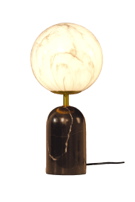 Pierre 42cm Svart og hvitt Fra Aneta Lighting - Den solide, svarte steinbasen gir lampen et karakteristisk uttrykk og kompletteres av stilige metalldetaljer i matt messingfinish.