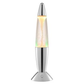 Stormlight 36cm Krom barnelampe Fra Brilliant - Stormlight er en dekorativ, bærbar bordlampe som kombinerer det klassiske retrodesignet til en lavalampe med en fascinerende tornadoeffekt.